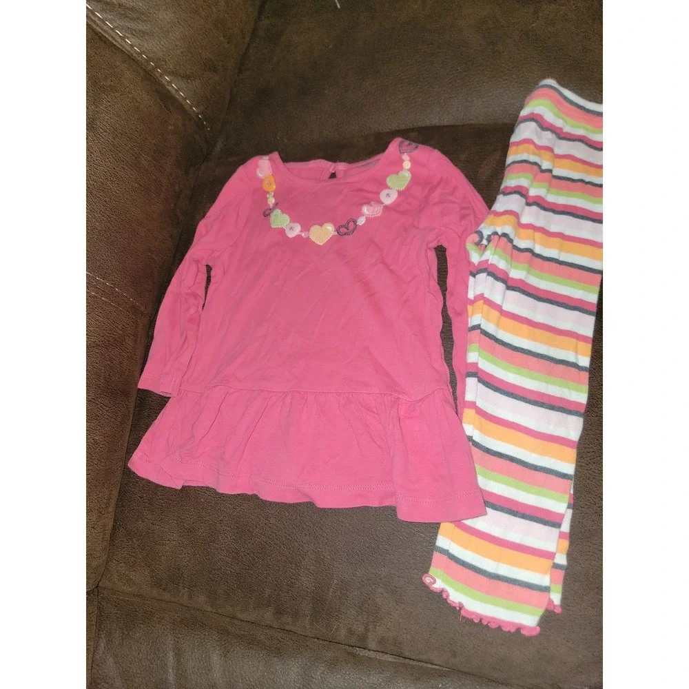 Gymboree little hearts tunic top‎ and leggings size 2t outfit